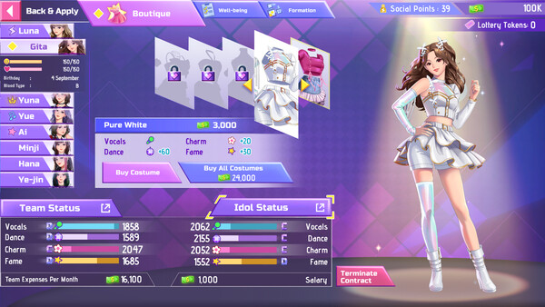 K-Pop Idol Stories: Road to Debut - capture d'écran 1 (gameplay PC)