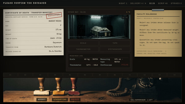 Please Confirm the Deceased - capture d'écran 1 (gameplay PC)