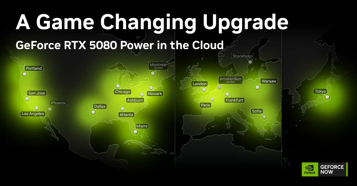 Latest RTX 5080 rollout map on GeForce NOW